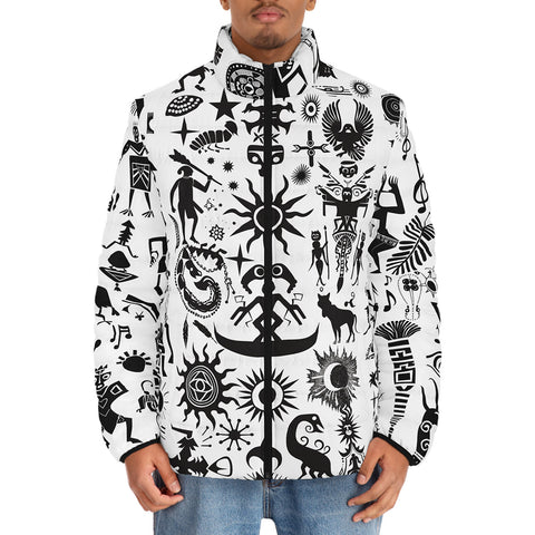 Down-Padded Puffer Jacket Ancient Mythology Symbols