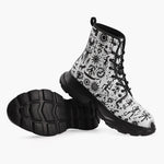 Casual Leather Chunky Boots Ancient Mythology Symbols