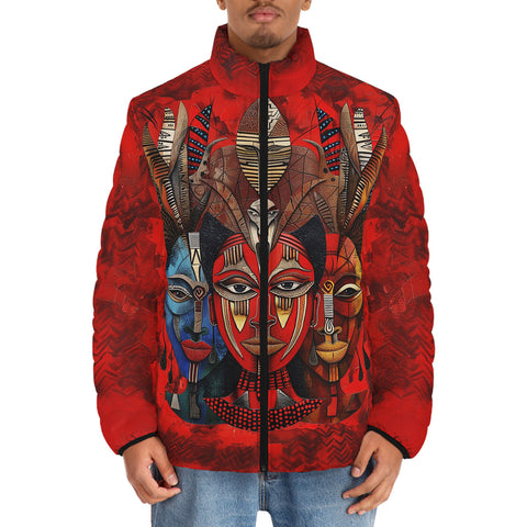 Down-Padded Puffer Jacket African Motifs