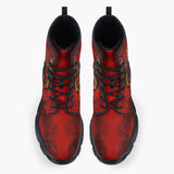 Casual Leather Chunky Boots African Motifs