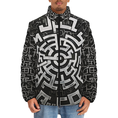Down-Padded Puffer Jacket Mystical Maze Artwork