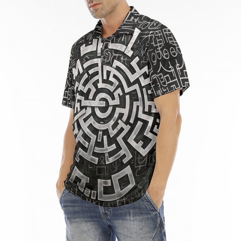 Men's Polo Shirt Mystical Maze Artwork