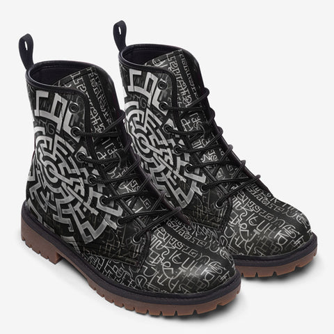 Leather Boots Mystical Maze Artwork