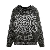 Men's Zip Up Hoodie Mystical Maze Artwork