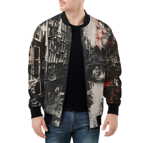 Bomber Jacket Street Brush Strokes Painting