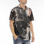 Men's Polo Shirt Street Brush Strokes Painting