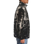 Down-Padded Puffer Jacket Street Brush Strokes Painting
