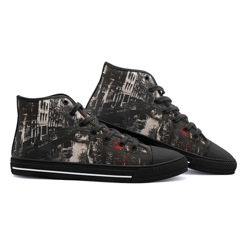 High-Top Canvas Shoes Street Brush Strokes Painting