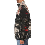 Down-Padded Puffer Jacket Street Brush Strokes Painting