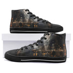 High-Top Canvas Shoes Chaotic Urban Landscape Painting