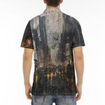 Men's Polo Shirt Chaotic Urban Landscape Painting