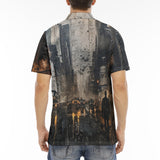 Men's Polo Shirt Chaotic Urban Landscape Painting