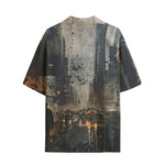 Hawaiian Shirt Chaotic Urban Landscape Painting