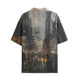 Hawaiian Shirt Chaotic Urban Landscape Painting