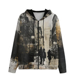 Men's Zip Up Hoodie Abstract Painting Urban Cityscape