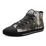 High-Top Canvas Shoes Abstract Painting Urban Cityscape