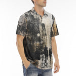Men's Polo Shirt Abstract Painting Urban Cityscape