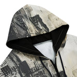 Men's Zip Up Hoodie Abstract Painting Urban Cityscape