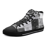 High-Top Canvas Shoes Black And White Squares Art