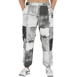 Men's Sweatpants Black And White Squares Art