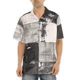Hawaiian Shirt Black And White Squares Art