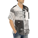 Hawaiian Shirt Black And White Squares Art