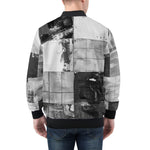Bomber Jacket Black And White Squares Art
