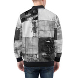 Bomber Jacket Black And White Squares Art