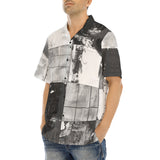 Hawaiian Shirt Black And White Squares Art