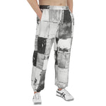 Men's Sweatpants Black And White Squares Art