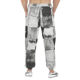 Men's Sweatpants Black And White Squares Art