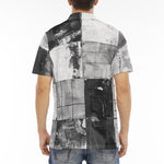 Men's Polo Shirt Black And White Squares Art