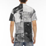 Men's Polo Shirt Black And White Squares Art