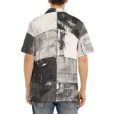 Hawaiian Shirt Black And White Squares Art