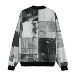 Bomber Jacket Black And White Squares Art