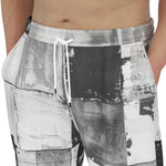 Men's Sweatpants Black And White Squares Art