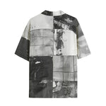 Hawaiian Shirt Black And White Squares Art