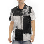 Men's Polo Shirt Black And White Modern Art Abstraction
