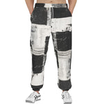 Men's Sweatpants Black And White Modern Art Abstraction