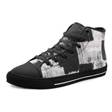 High-Top Canvas Shoes Black And White Modern Art Abstraction