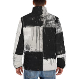 Down-Padded Puffer Jacket Black And White Modern Art Abstraction
