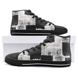 High-Top Canvas Shoes Black And White Modern Art Abstraction