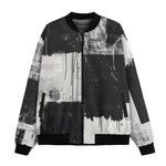 Bomber Jacket Black And White Modern Art Abstraction