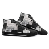 High-Top Canvas Shoes Black And White Modern Art Abstraction