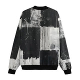 Bomber Jacket Black And White Modern Art Abstraction