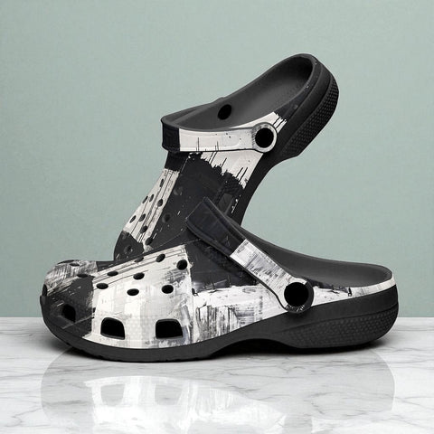 Classic Clogs Black And White Modern Art Abstraction