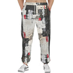 Men's Sweatpants Modern Art Abstraction Black White and Red