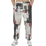 Men's Sweatpants Modern Art Abstraction Black White and Red