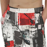 Men's Sweatpants Modern Art Abstraction Black White and Red