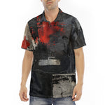 Men's Polo Shirt Modern Art Abstraction Black and Red